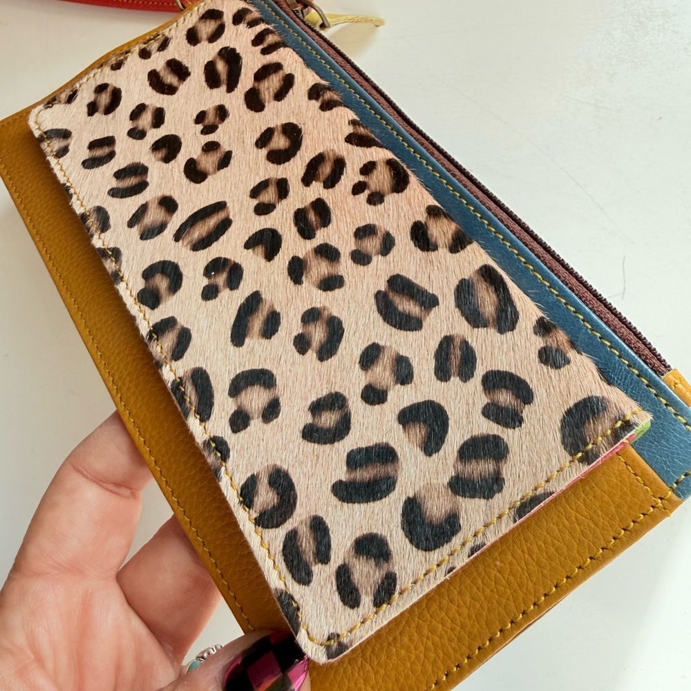 NWOT Multicolored Animal Print Upcycled Boutique Bag & Wallet Set - Picture 15 of 15